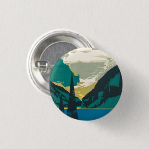 Badge Rond 2,50 Cm Bouton d'affiche rétro vintage des Rocheuses canad