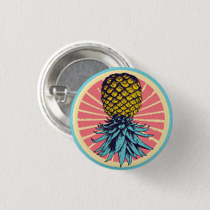 Badge Rond 2,50 Cm Bouton d'aiguillage rétroactif vers le bas