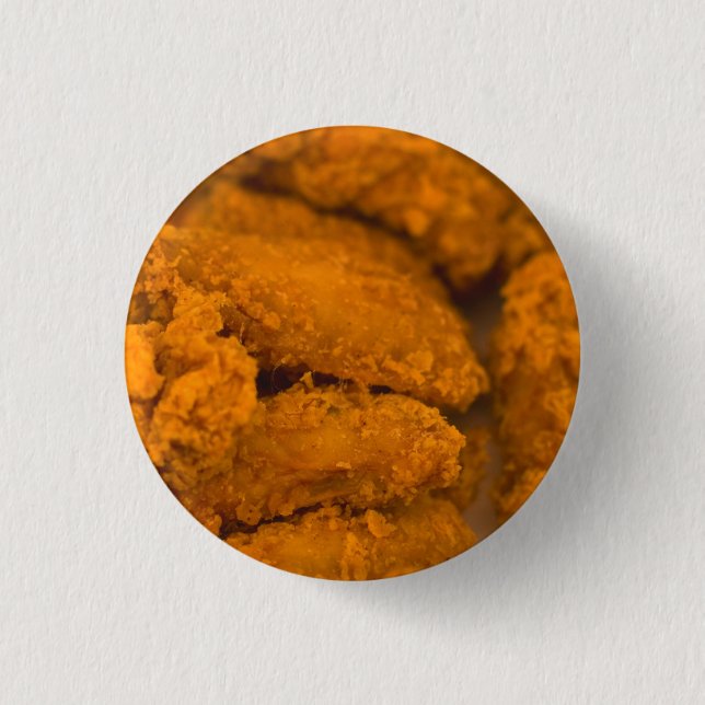 Badge Rond 2,50 Cm Bouton d'ailes de poulet frit (Devant)