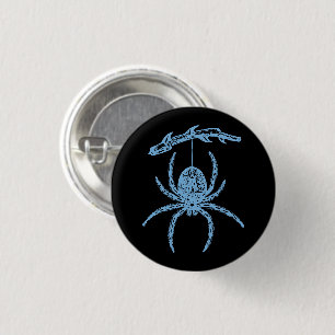 Badge Rond 2,50 Cm Bouton Dainty Blue Spider