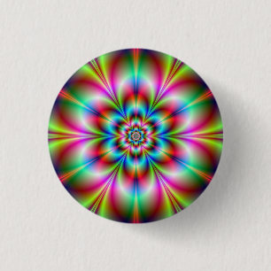Badge Rond 2,50 Cm Bouton d'alimentation du fleur