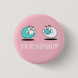 Badge Rond 2,50 Cm Bouton d'amitié funky mouton