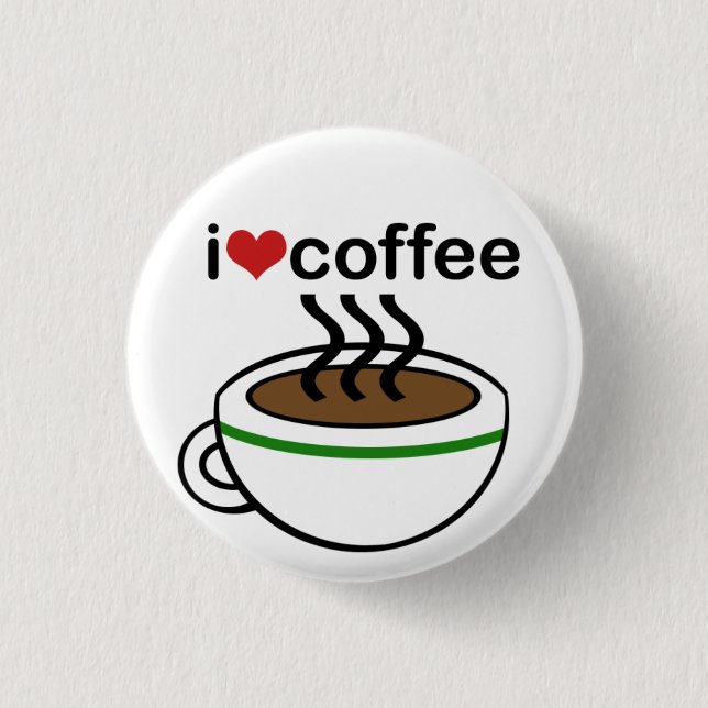 Badge Rond 2,50 Cm Bouton d'amour de café (Devant)