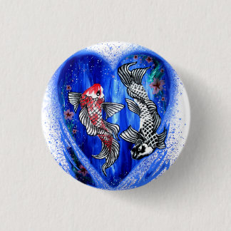 Badge Rond 2,50 Cm Bouton d'amour de Koi