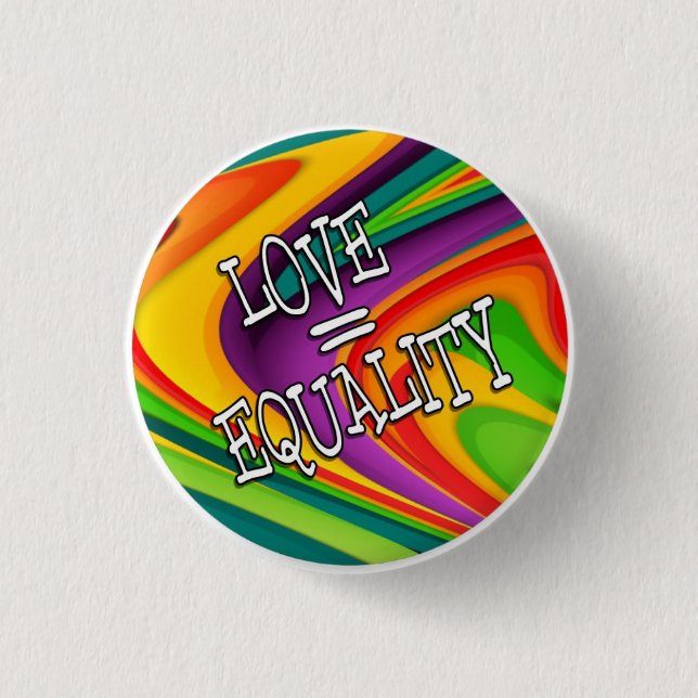 Badge Rond 2,50 Cm Bouton d'amour = d'égalité (Devant)