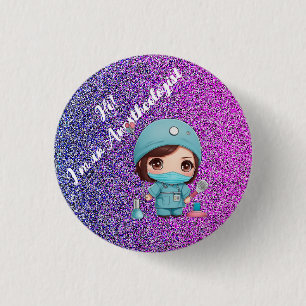 Badge Rond 2,50 Cm Bouton d'anesthésiste mignon