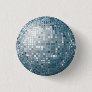 Badge Rond 2,50 Cm Bouton d'argent de boule de disco