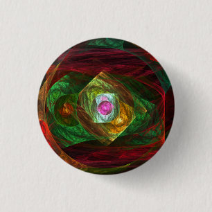 Badge Rond 2,50 Cm Bouton d'art Abstrait Connexions dynamiques (arron