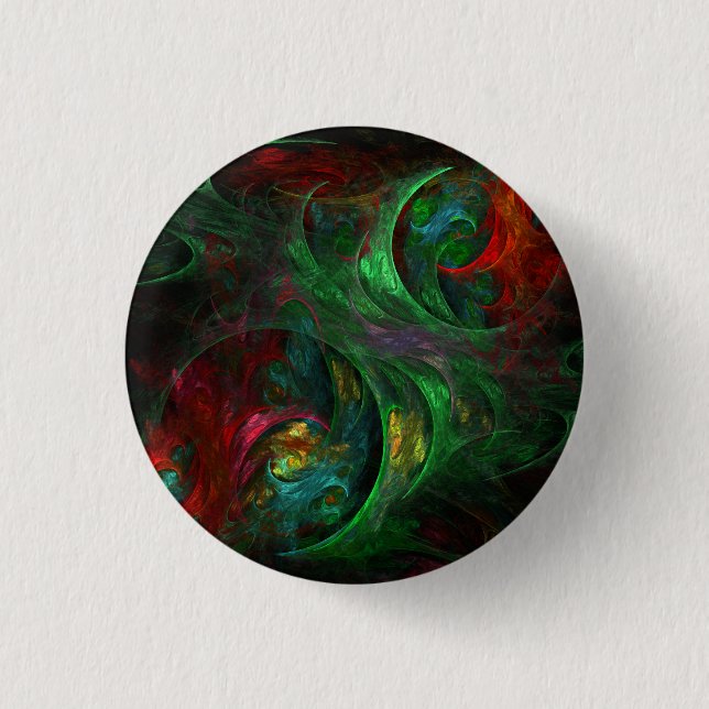 Badge Rond 2,50 Cm Bouton d'art Abstrait vert Genesis (rond) (Devant)