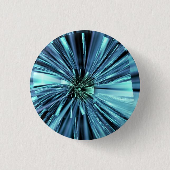 Badge Rond 2,50 Cm Bouton d'art fractal bleu (Devant)