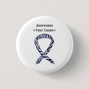 Badge Rond 2,50 Cm Bouton d'art personnalisé Zebra Stripe Awareness