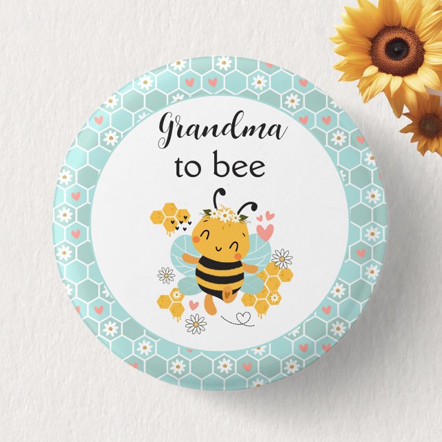 Badge Rond 2,50 Cm Bouton de Baby shower de fille de bébé de Can Bee (Sweet as Can Bee Baby Girl Baby Shower Button)