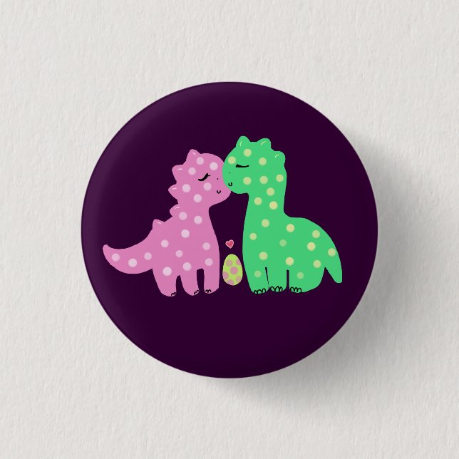 Badge Rond 2,50 Cm Bouton de "beau Dinos" (Devant)