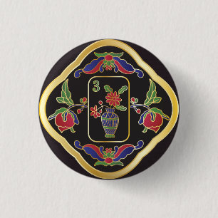 Badge Rond 2,50 Cm Bouton de bijoux Mah Jongg