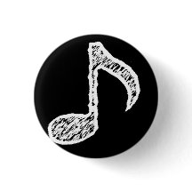 Bouton de blanc de note de musique