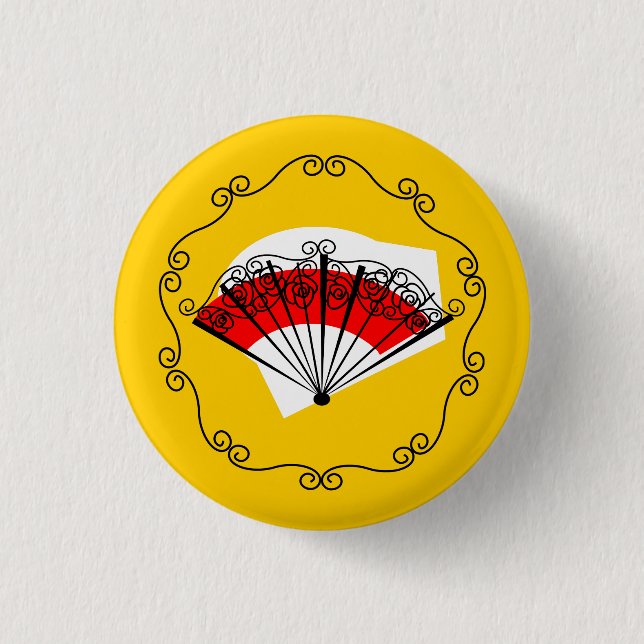 Badge Rond 2,50 Cm Bouton de bordure du ventilateur espagnol (Devant)