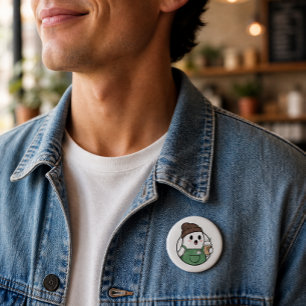 Badge Rond 2,50 Cm Bouton de café fantôme mignon