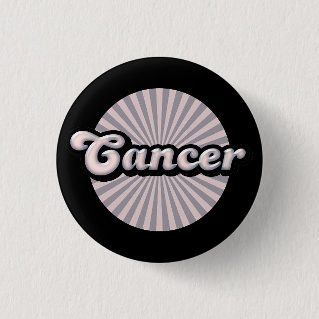 Badge Rond 2,50 Cm Bouton de cancer rétro Zodiac (Devant)