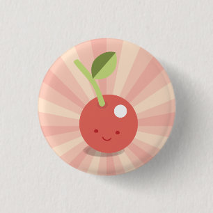 Badge Rond 2,50 Cm Bouton de cerise de Kawaii
