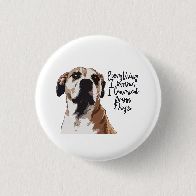 Badge Rond 2,50 Cm bouton de chien brun (Devant)
