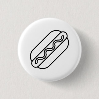Badge Rond 2,50 Cm Bouton de chien chaud minimaliste. Funny Line Art 