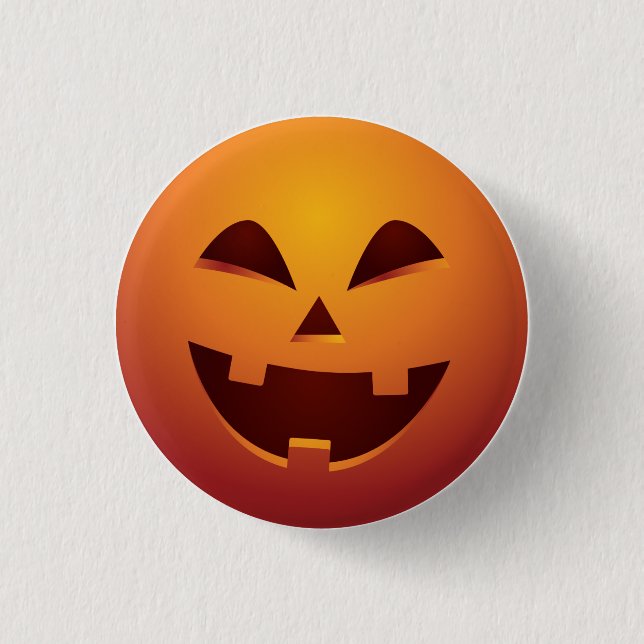 Badge Rond 2,50 Cm Bouton de citrouille de Halloween Jack-o'-lantern (Devant)