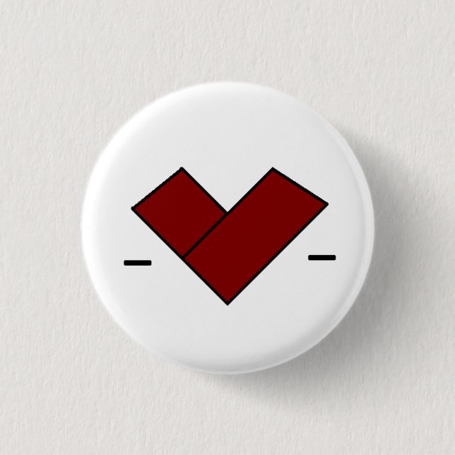 Badge Rond 2,50 Cm bouton de coeur de kimono (Devant)