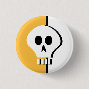 Badge Rond 2,50 Cm Bouton de crâne de Halloween