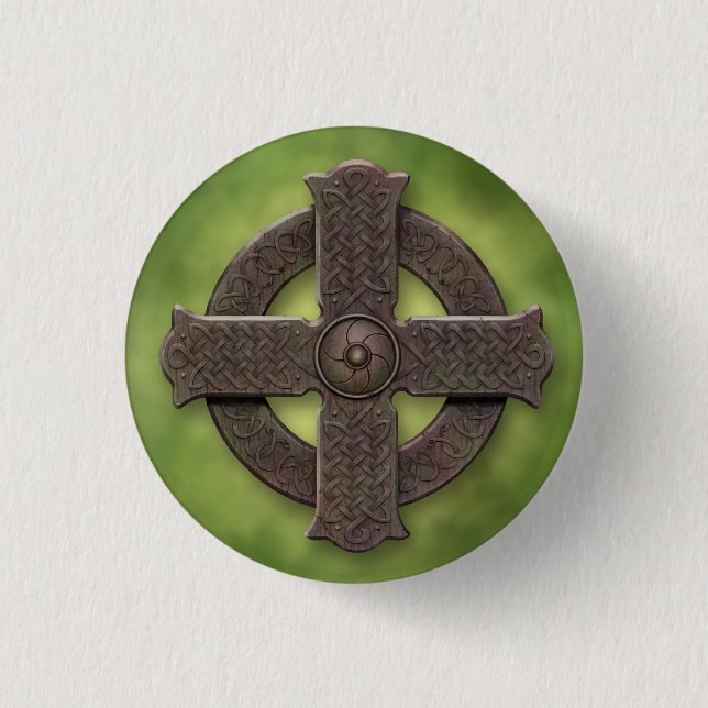 Badge Rond 2,50 Cm Bouton de croix celtique (Devant)