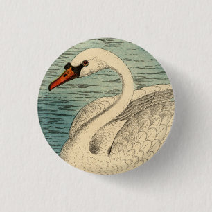 Badge Rond 2,50 Cm Bouton de cygne