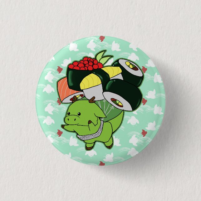 Badge Rond 2,50 Cm Bouton de dragon de sushi de vol (Devant)