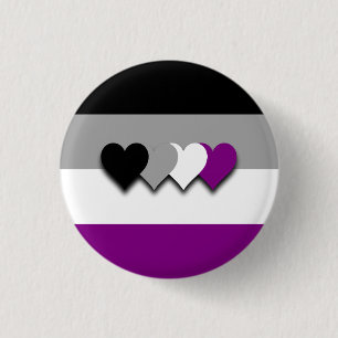 Badge Rond 2,50 Cm Bouton de drapeau d'Asexuality