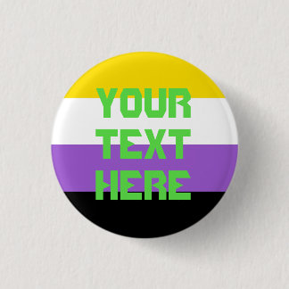 Badge Rond 2,50 Cm Bouton de drapeau de fierté de Nonbinary