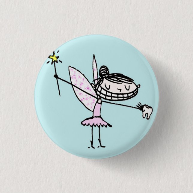Badge Rond 2,50 Cm bouton de fée de dent (Devant)