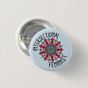 Badge Rond 2,50 Cm Bouton de féministe d'Intersectional de mandala
