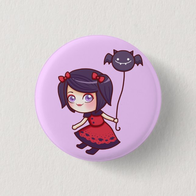 Badge Rond 2,50 Cm Bouton de fille de batte (Devant)