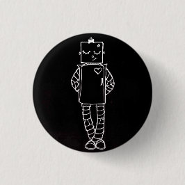 Badge Rond 2,50 Cm Bouton de fille de robot