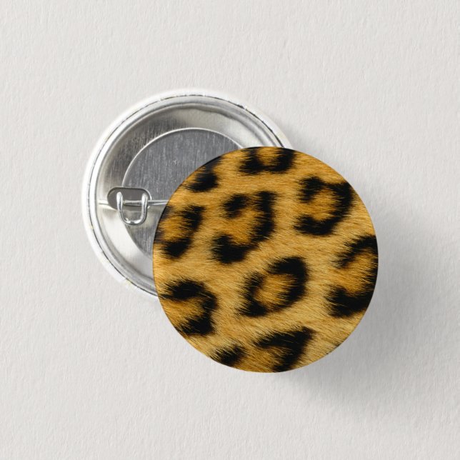 Badge Rond 2,50 Cm Bouton de fourrure léopard (Devant & derrière)