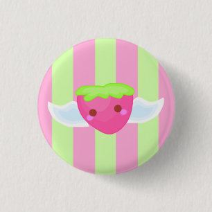 Badge Rond 2,50 Cm Bouton de fraise de vol !