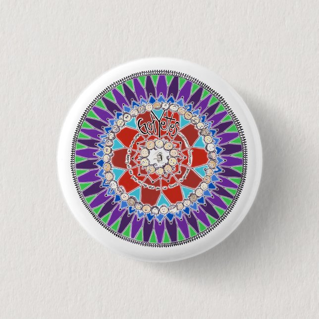 Badge Rond 2,50 Cm Bouton de Gotyettes (Devant)