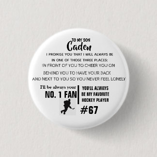 Badge Rond 2,50 Cm Bouton de hockey personnalisé N° 1 FAN