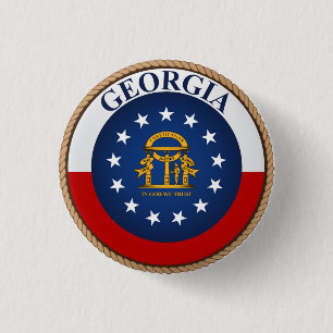 Badge Rond 2,50 Cm Bouton de joint de drapeau d'état de Géorgie