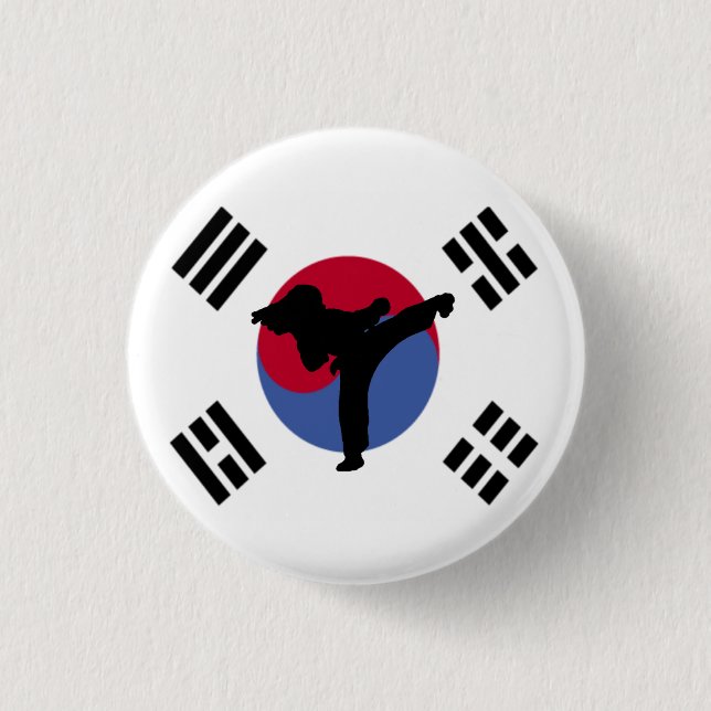 Badge Rond 2,50 Cm Bouton de joueur du Taekwondo (Devant)