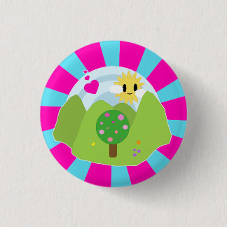 Badge Rond 2,50 Cm Bouton de journée de printemps de Kawaii