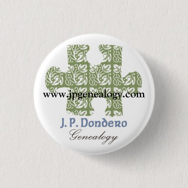 Badge Rond 2,50 Cm Bouton de JPGenealogy (Devant)