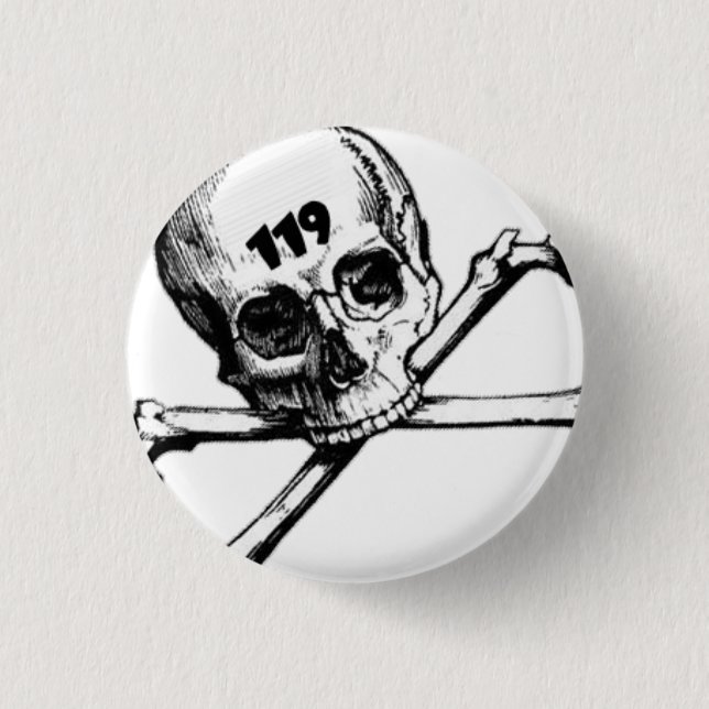 Badge Rond 2,50 Cm bouton de juste-crâne (Devant)