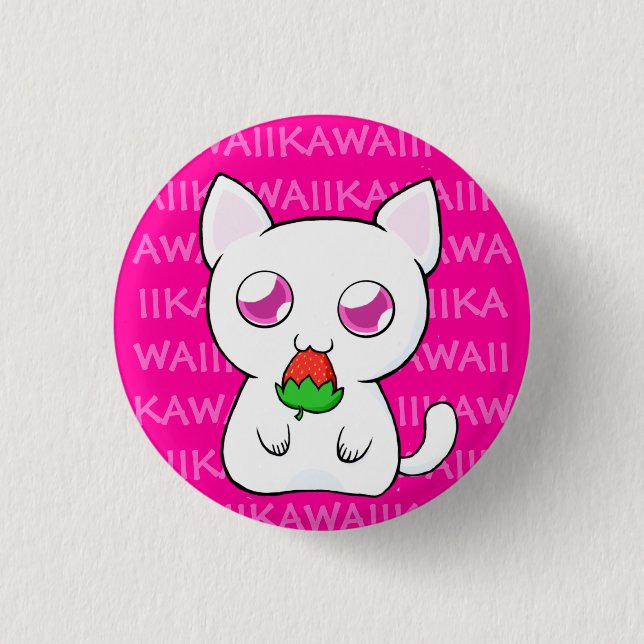 Badge Rond 2,50 Cm Bouton de Kawaii Koneko (Devant)