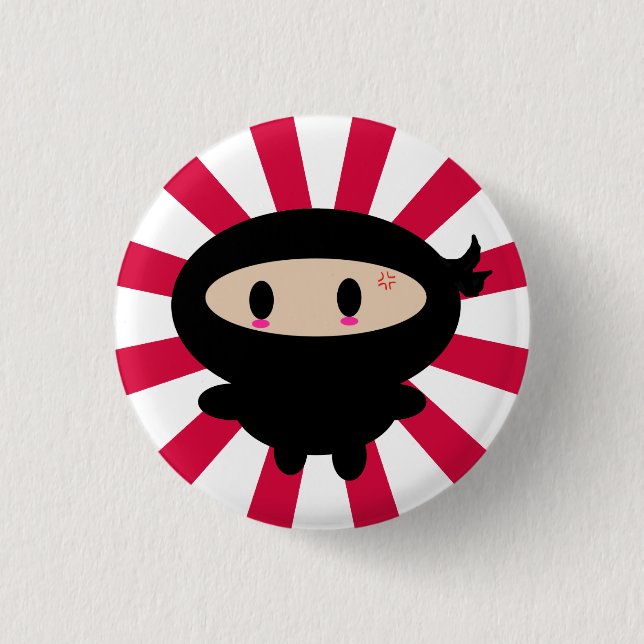 Badge Rond 2,50 Cm Bouton de Kawaii Ninja (Devant)