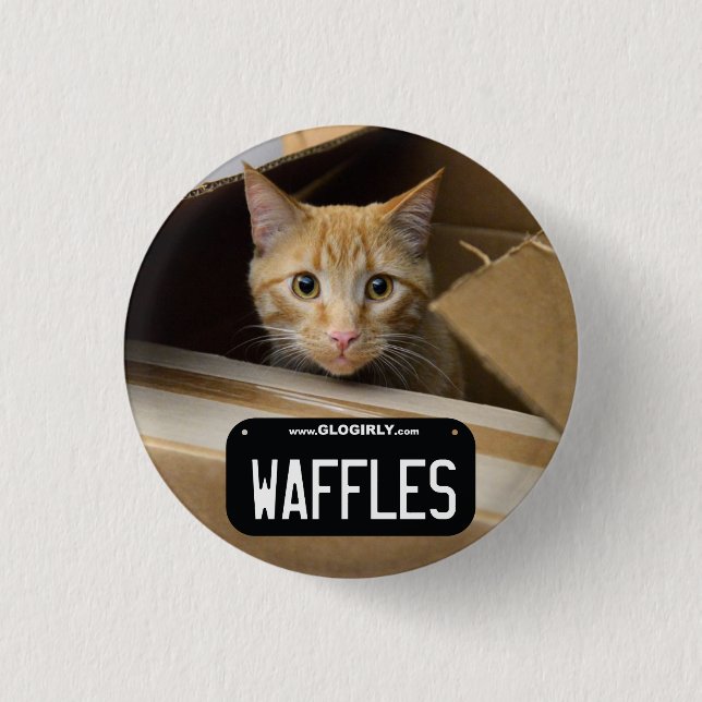 Badge Rond 2,50 Cm Bouton de Kitty de gaufres (Devant)