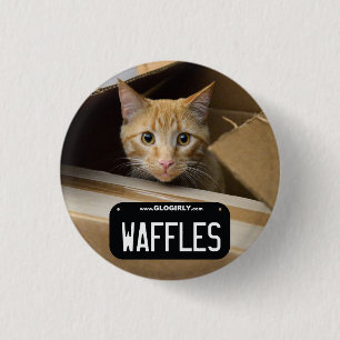 Badge Rond 2,50 Cm Bouton de Kitty de gaufres